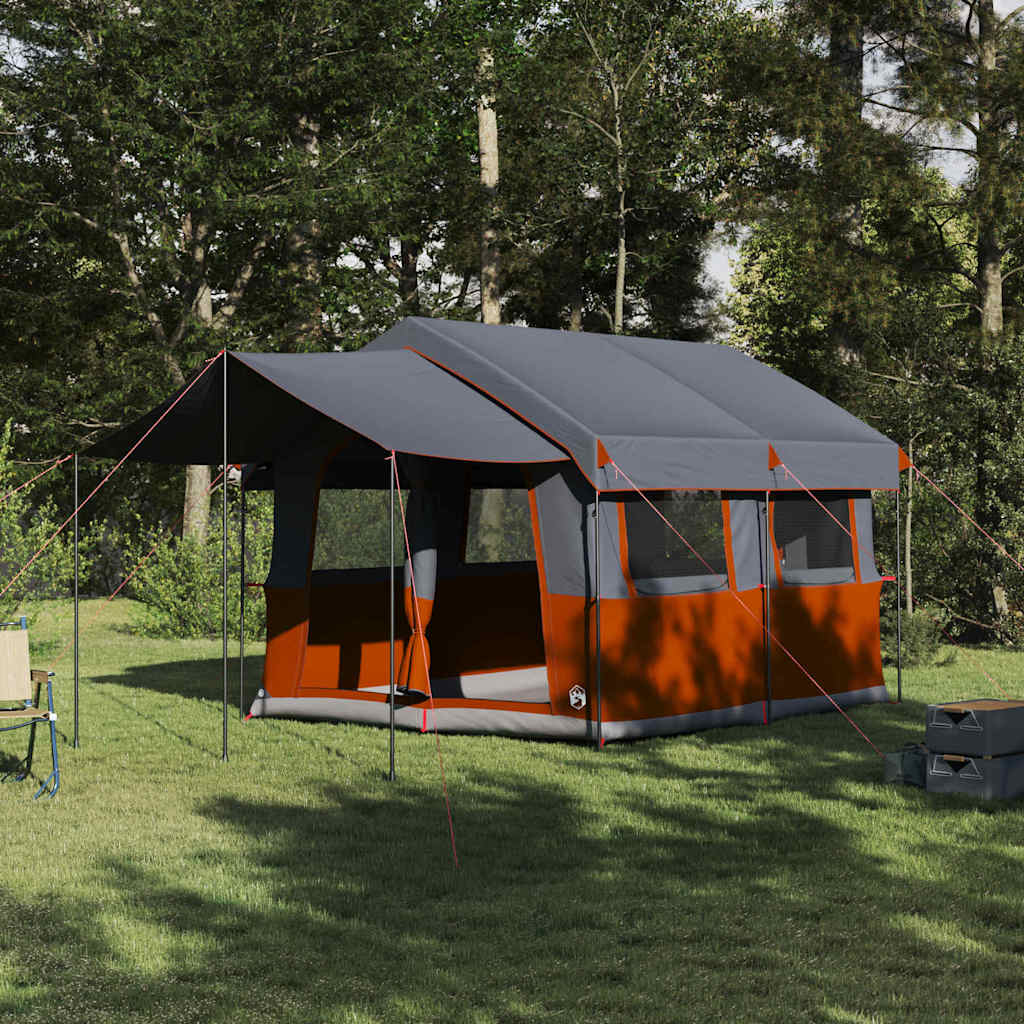 Familietelt til 4 personer Grå og orange 324 x 255 x 230 cm