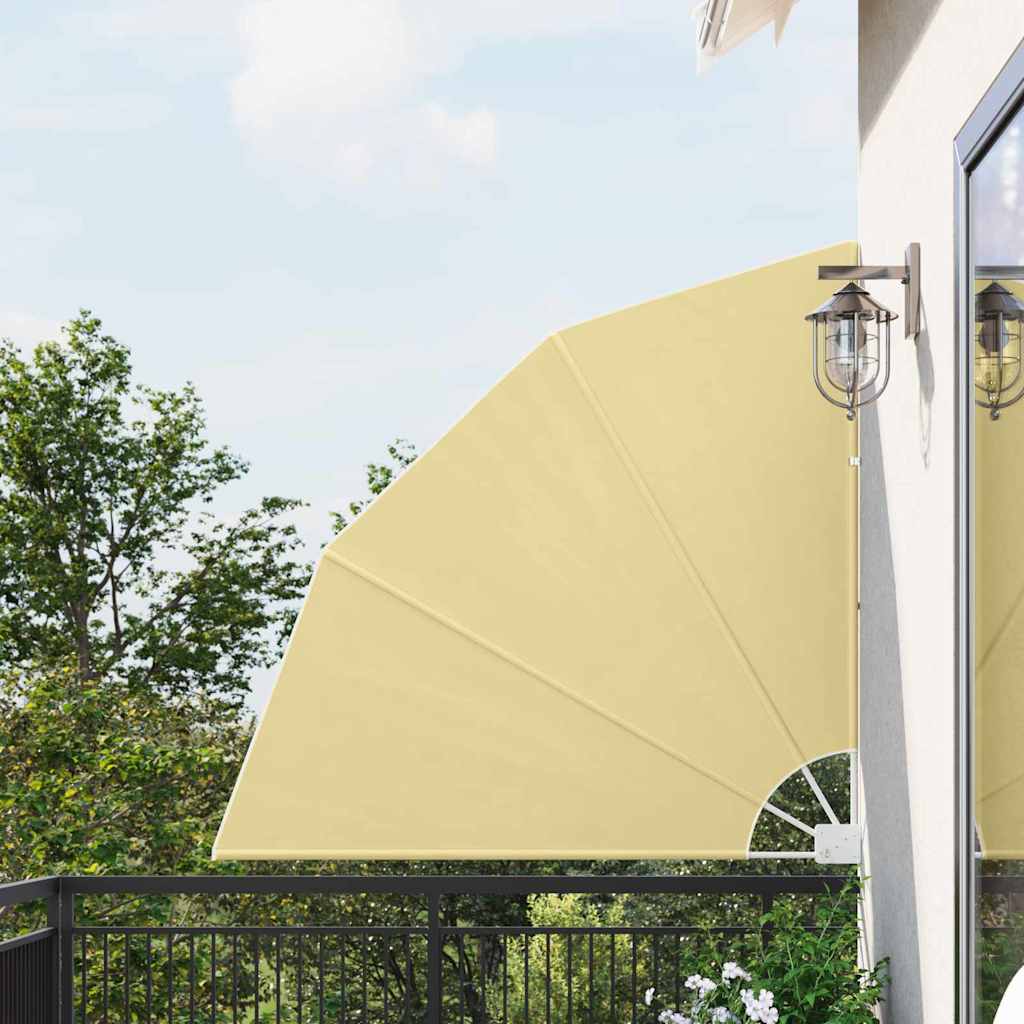Balkon afskærmning 140 × 140 cm - polyester, sandfarvet