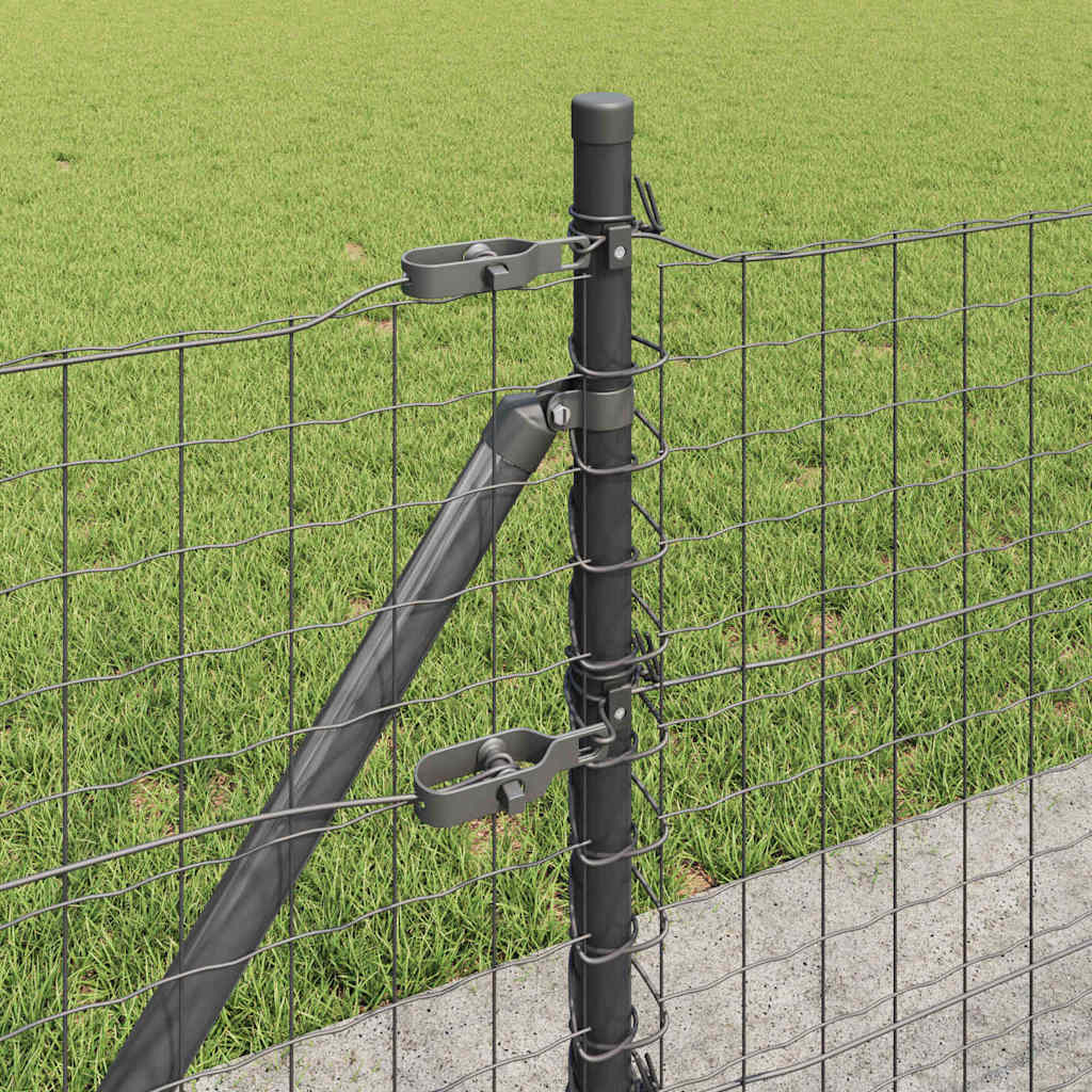 Hegn stang med beton base 7 stk. Grå Pulverlakeret stål