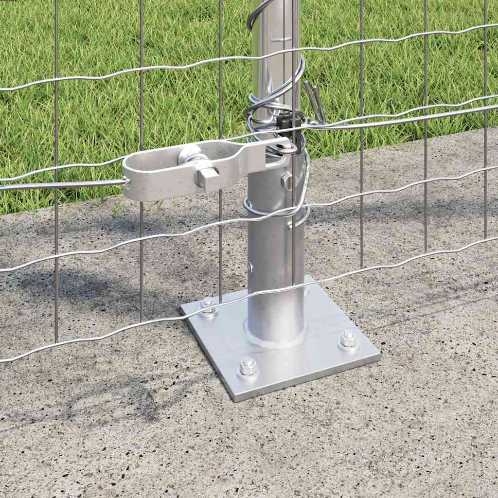 Hegn stang med beton base 7 stk. Sølv Pulverlakeret stål