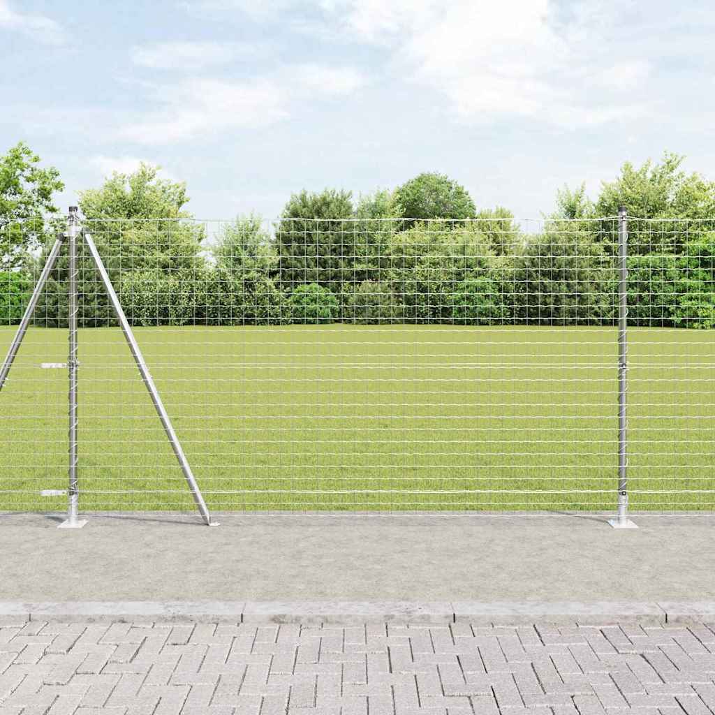 Hegn stang med beton base 7 stk. Sølv Pulverlakeret stål