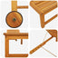 Solstol 2 pcs Brun 202 x 53 x 89 cm Massivt Akacietræ