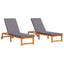 Solstol 2 pcs Brun 202 x 53 x 89 cm Massivt Akacietræ