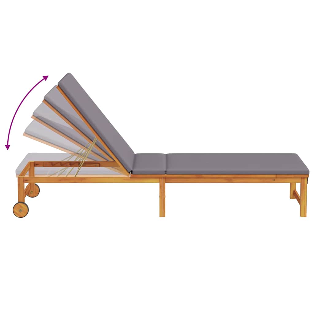 Solstol 2 pcs Brun 202 x 53 x 89 cm Massivt Akacietræ