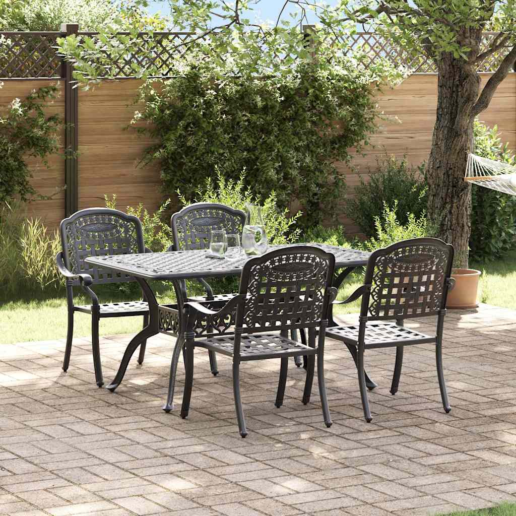 Have Spisebordssæt 5 pcs Sort Aluminium