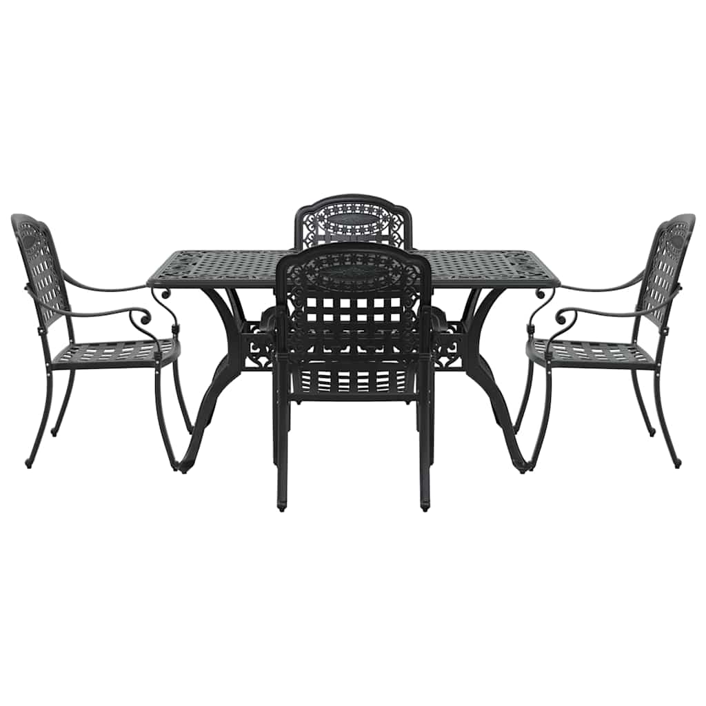 Have Spisebordssæt 5 pcs Sort Aluminium