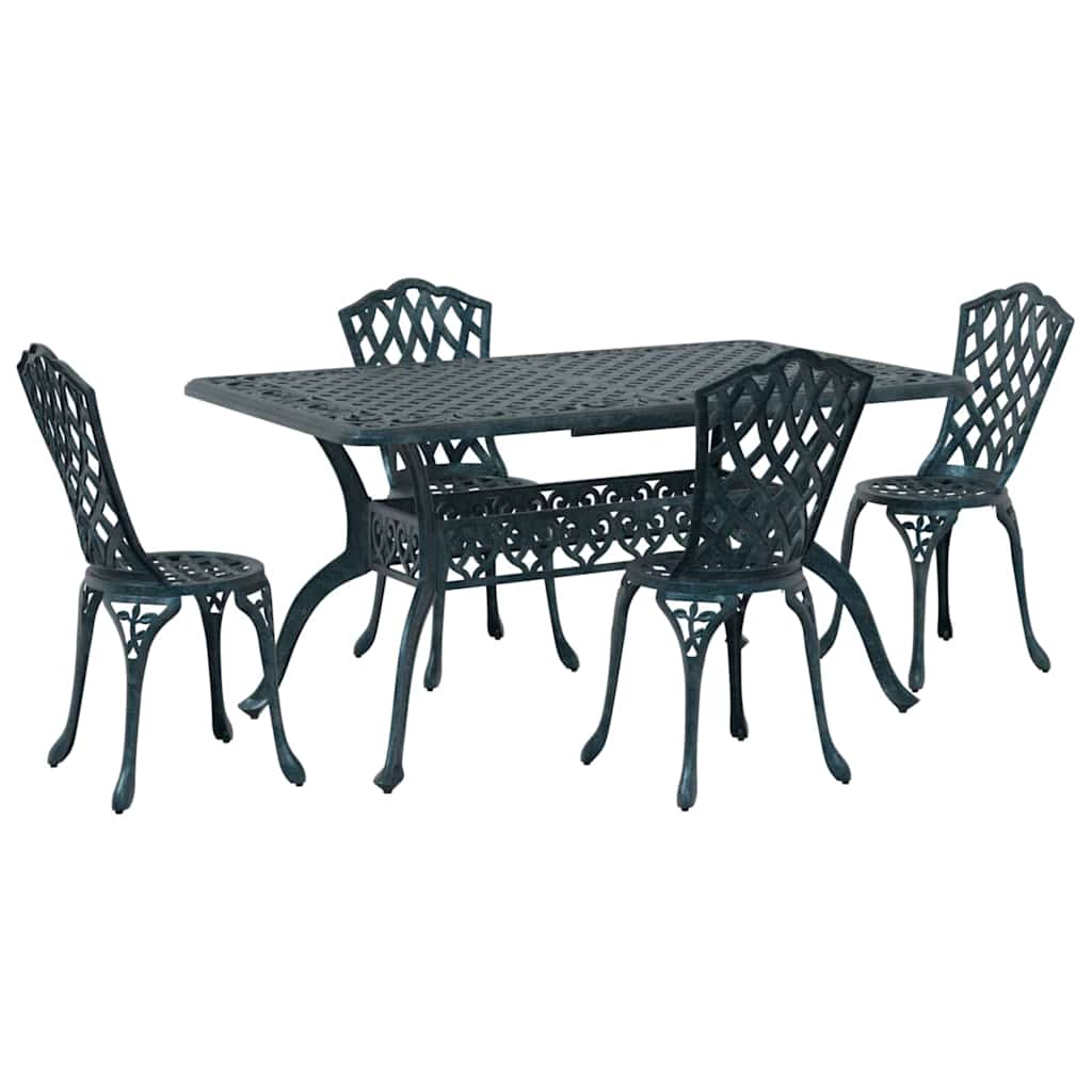 Have Spisebordssæt 5 pcs Grøn Aluminium