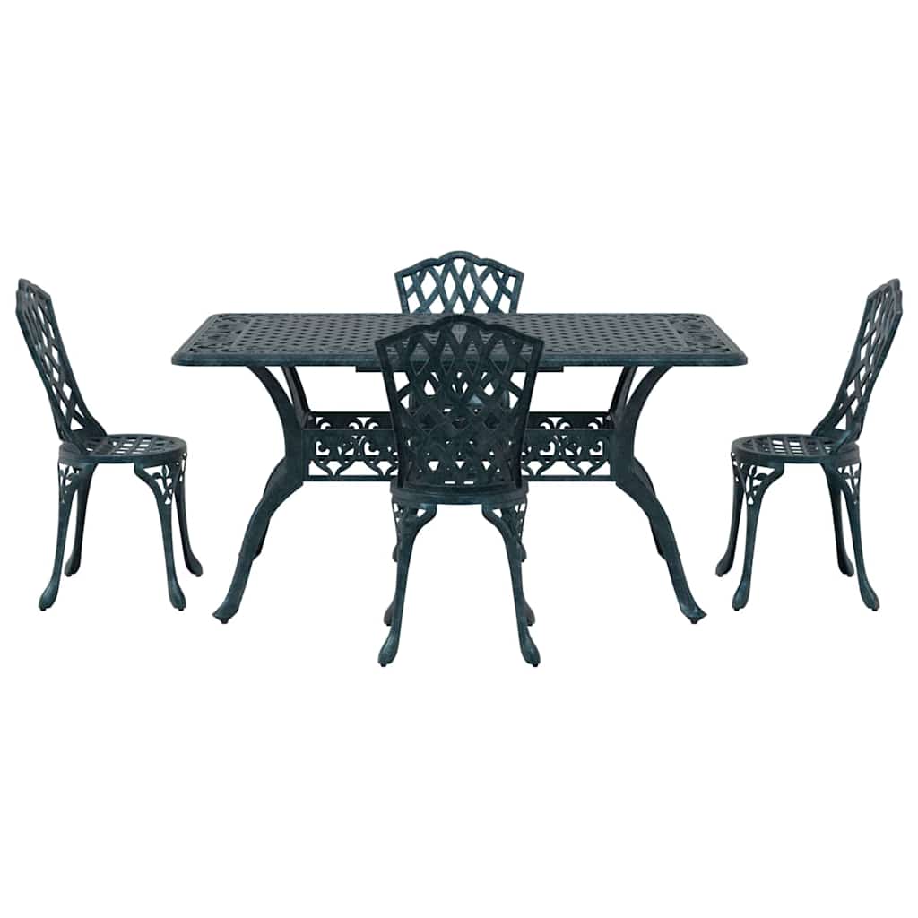 Have Spisebordssæt 5 pcs Grøn Aluminium