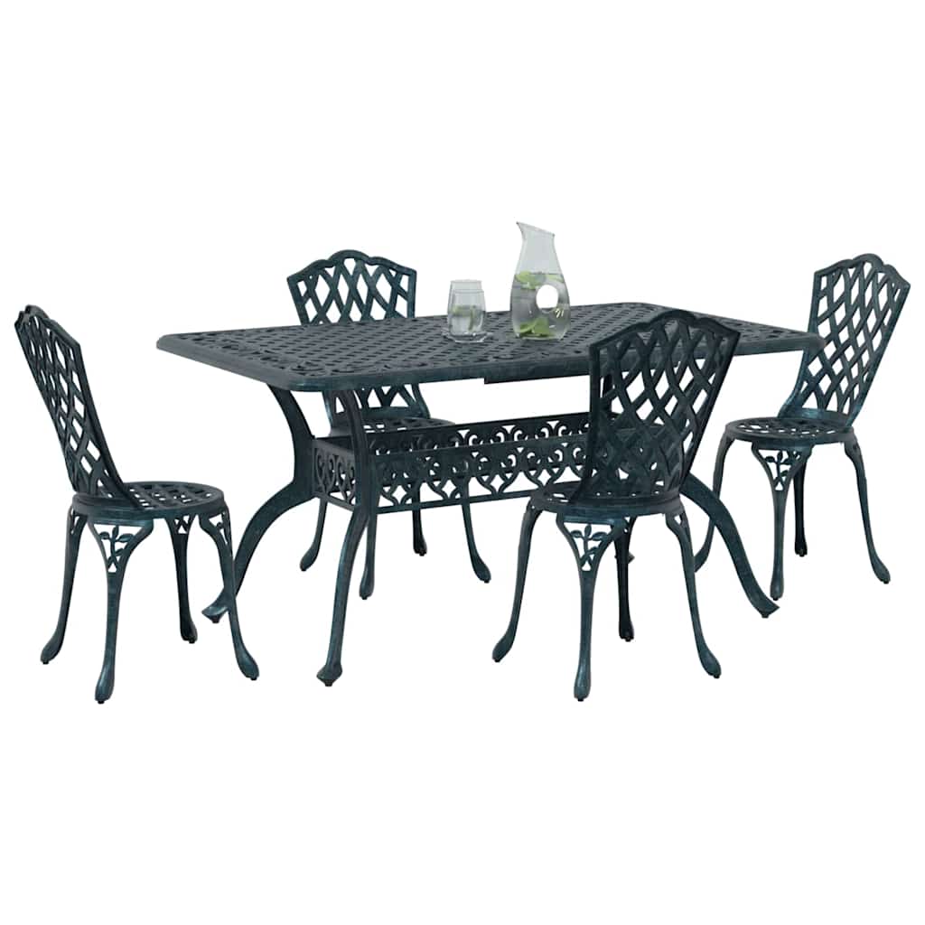 Have Spisebordssæt 5 pcs Grøn Aluminium