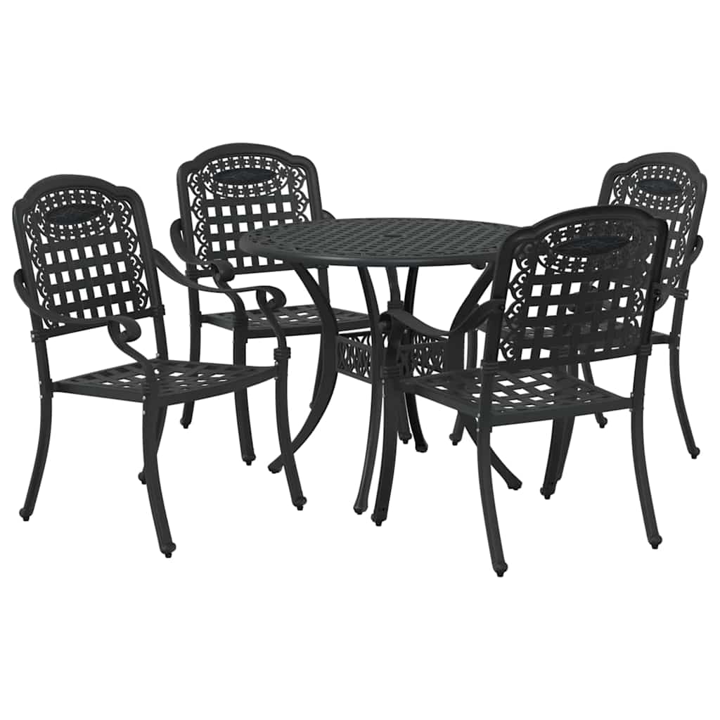 Have Spisebordssæt 5 pcs Sort Aluminium