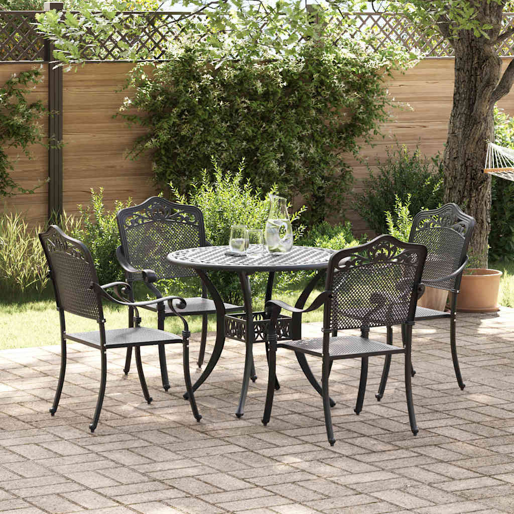 Have Spisebordssæt 5 pcs Sort Aluminium