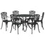 Have Spisebordssæt 7 pcs Sort Aluminium