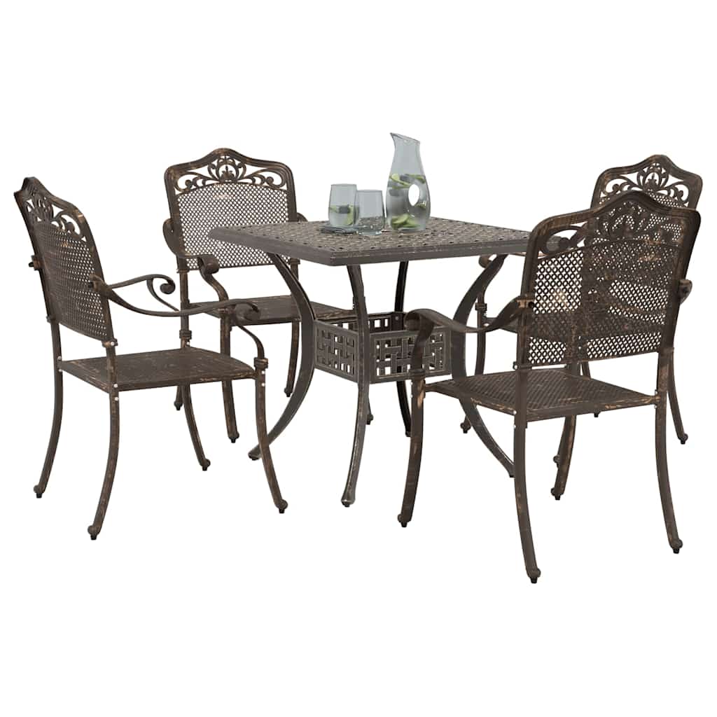 Havebord sæt 5 stk. Bronze Gustt aluminium