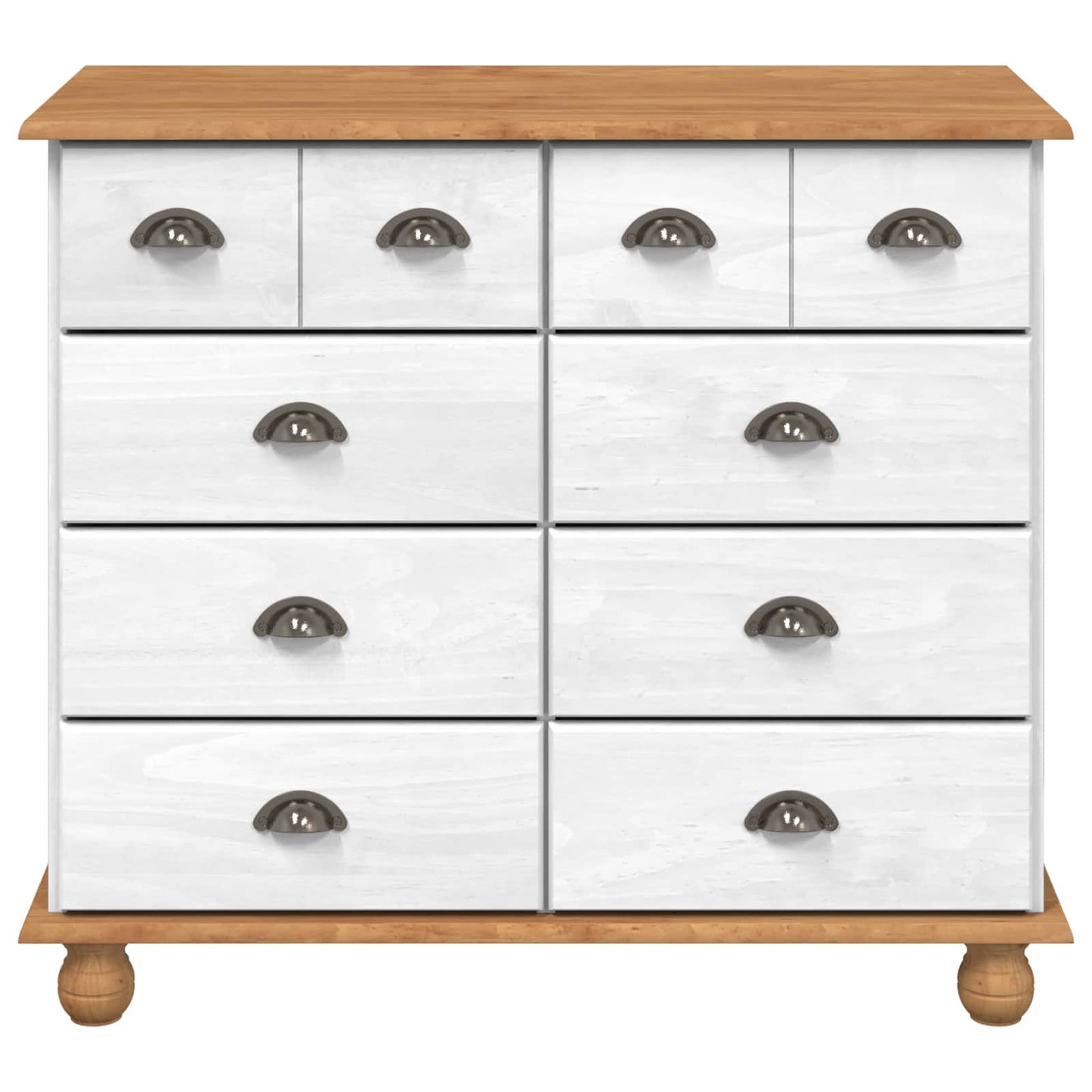 Skuffeskab ASKIM Hvid 91 x 40 x 79 cm Massiv fyrretræ