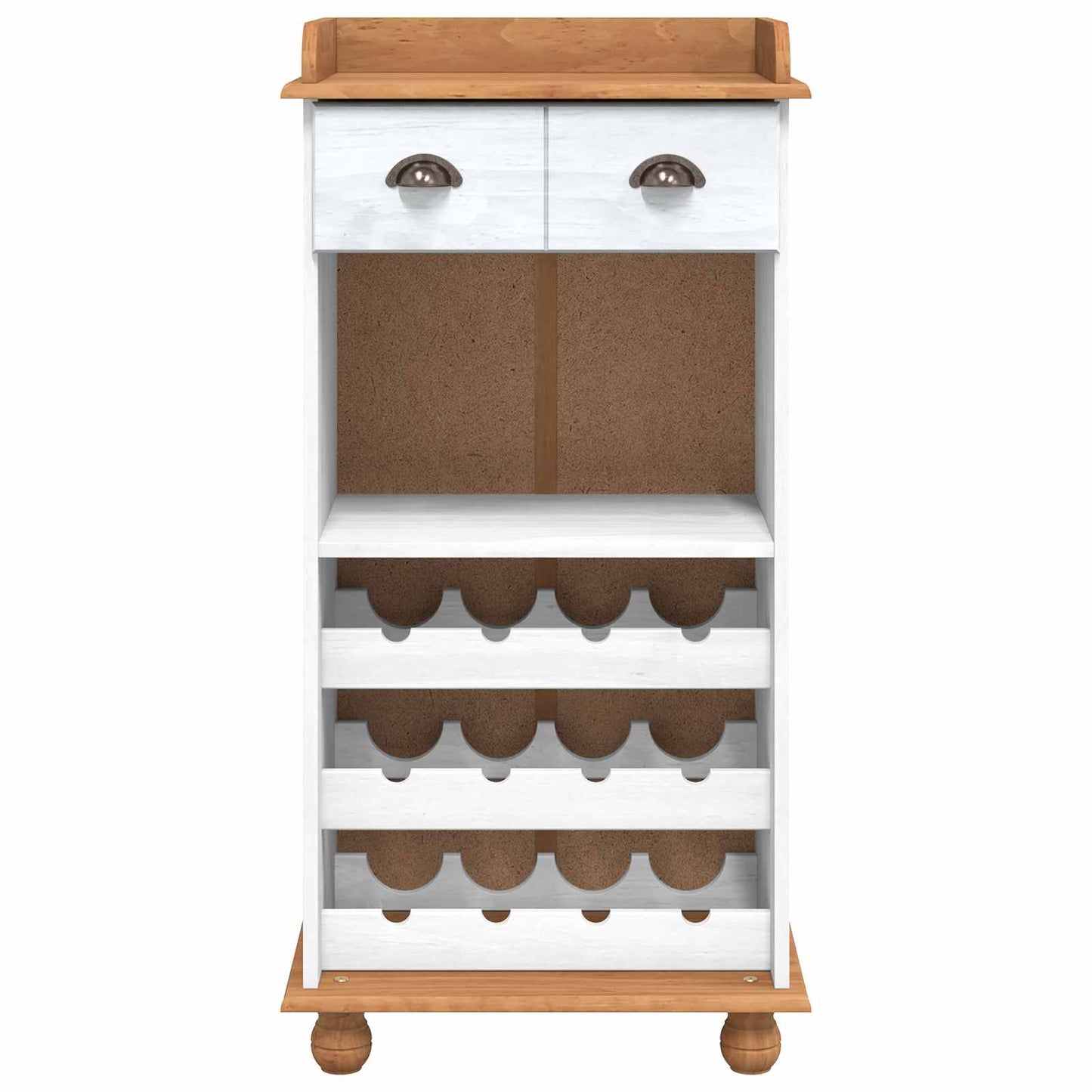 Vinskab ASKIM Hvid med Honning Top 57 x 37 x 114 cm