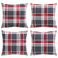 sofahynder 4 stk. rødt ternmønster 60x60 cm stof