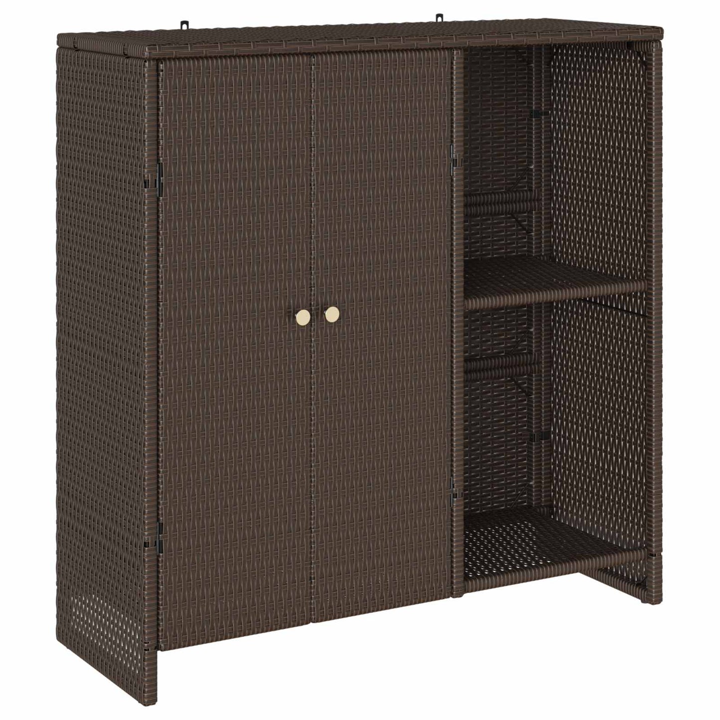 Opbevaringsskab med hylde med dør Brun 100 x 36 x 102 cm Rattan