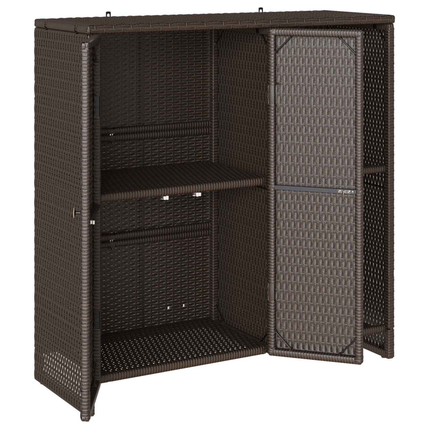Opbevaringsskab med hylde med dør Brun 100 x 36 x 102 cm Rattan