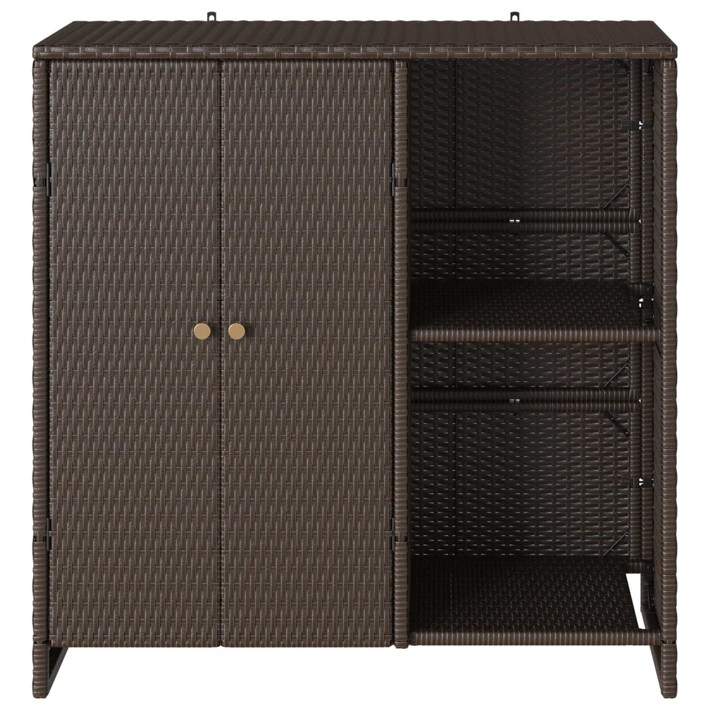 Opbevaringsskab med hylde med dør Brun 100 x 36 x 102 cm Rattan