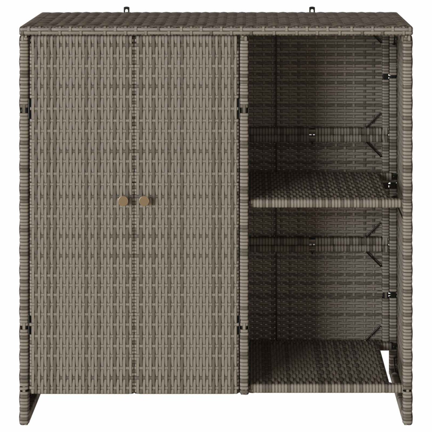 Opbevaringsskab med hylde med dør Grå 100 x 36 x 102 cm Rattan