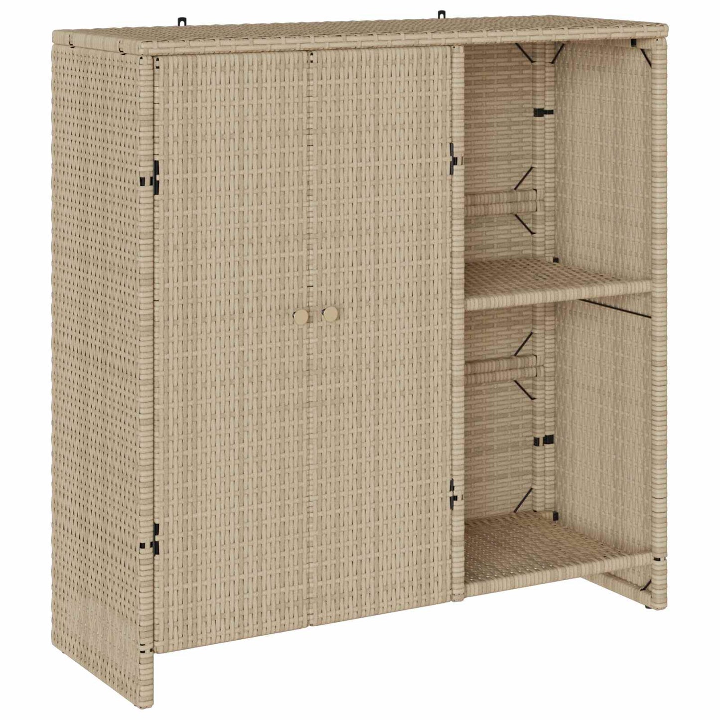 Opbevaringsskab med hylde Beige 100 x 36 x 102 cm Rattan