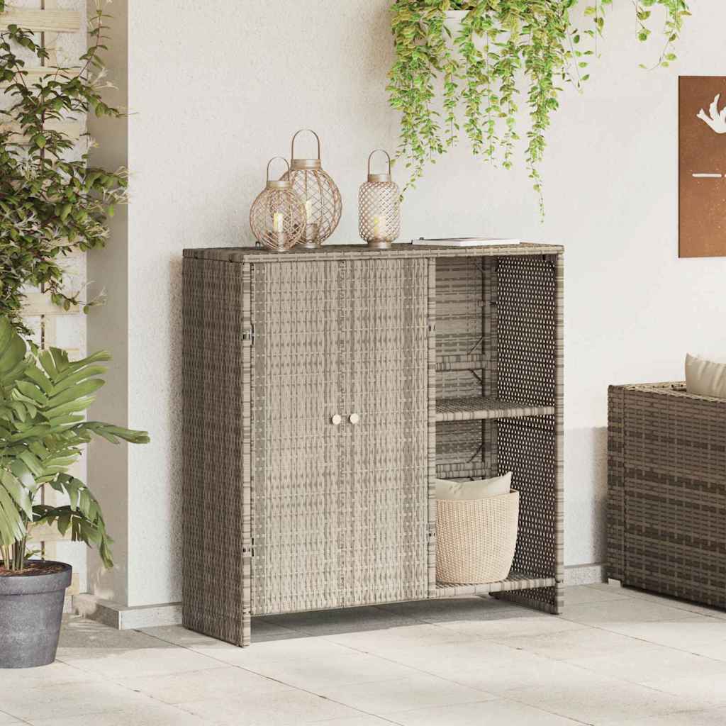 Opbevaringsskab med hylde Lysegrå 100 x 36 x 102 cm Rattan
