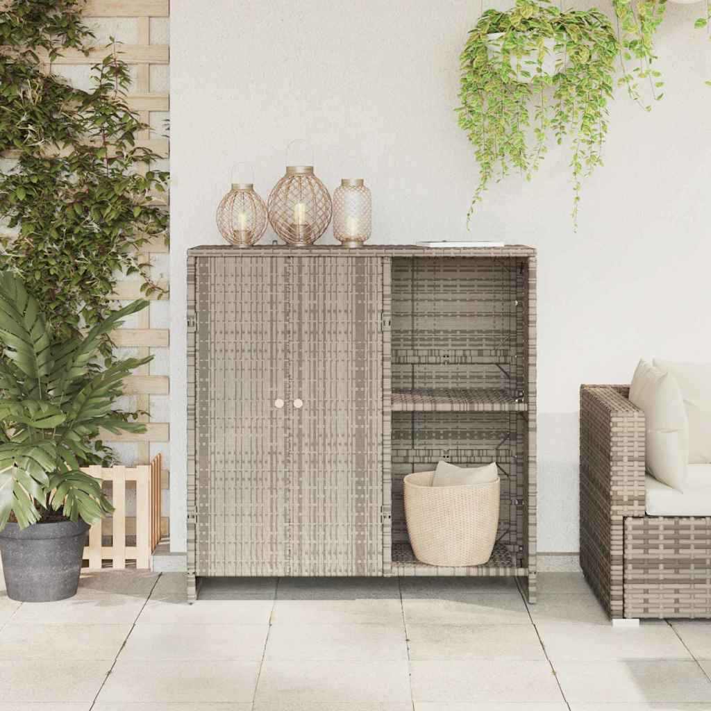 Opbevaringsskab med hylde Lysegrå 100 x 36 x 102 cm Rattan