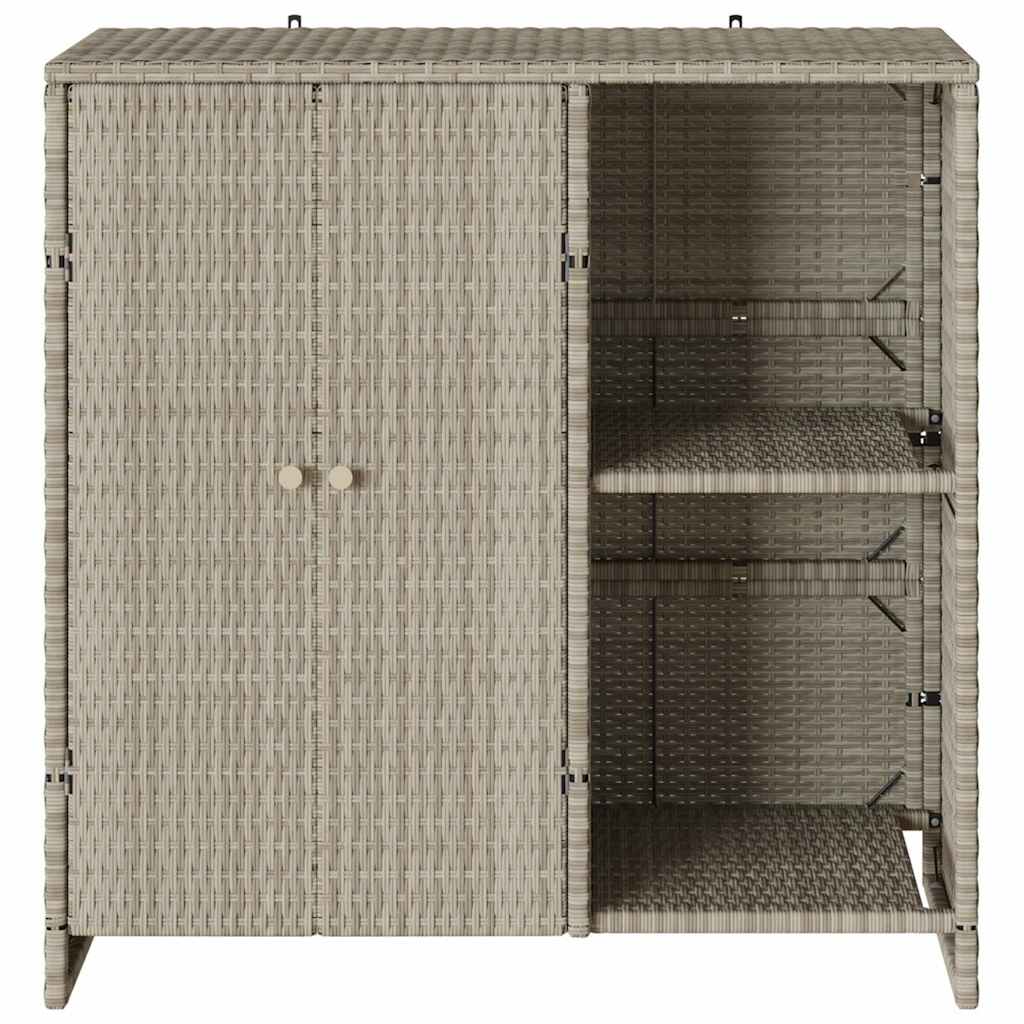 Opbevaringsskab med hylde Lysegrå 100 x 36 x 102 cm Rattan