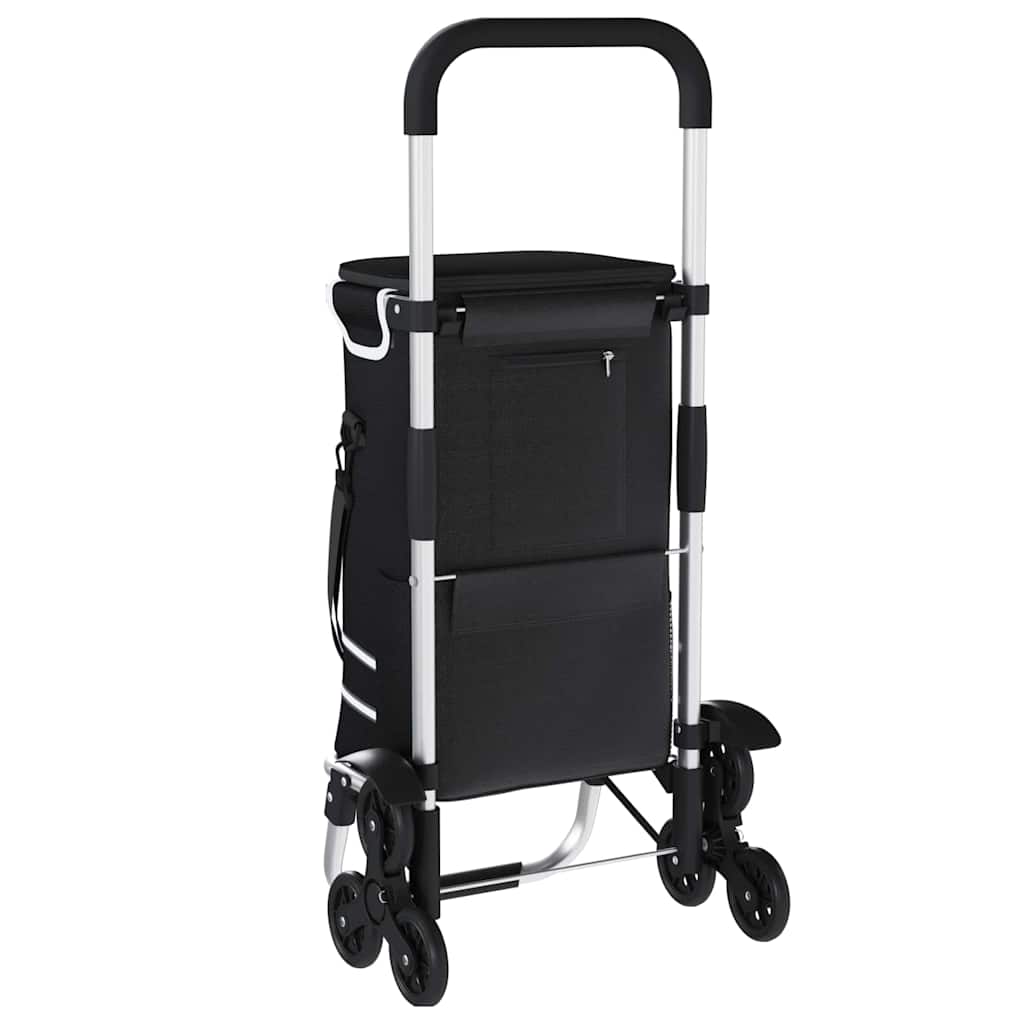 Indkøbsvogn Sort 47 x 39 x 100,5 cm Oxford stof
