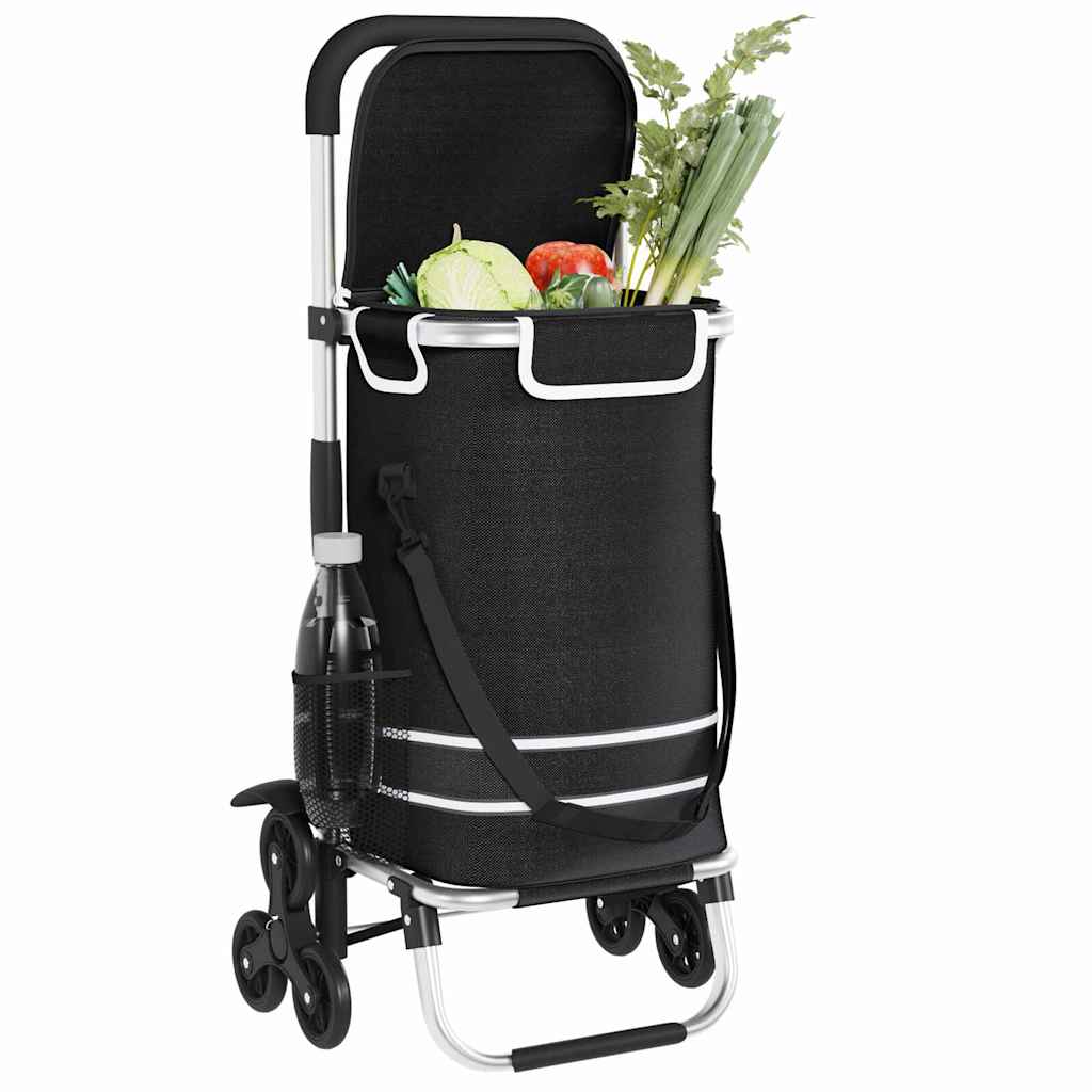 Indkøbsvogn Sort 47 x 39 x 100,5 cm Oxford stof