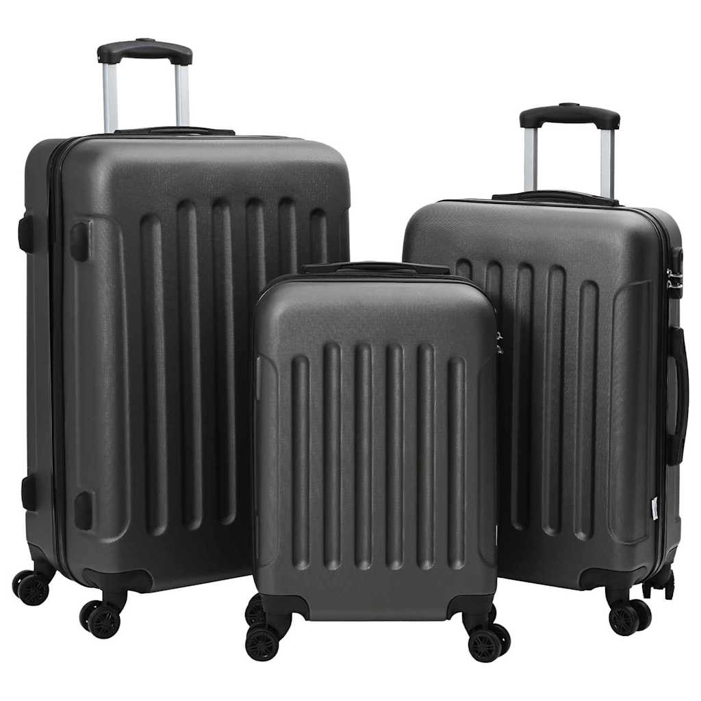 Kuffert med lås 3 pcs Mørkegrå 50 x 31 x 78 cm ABS Plastik