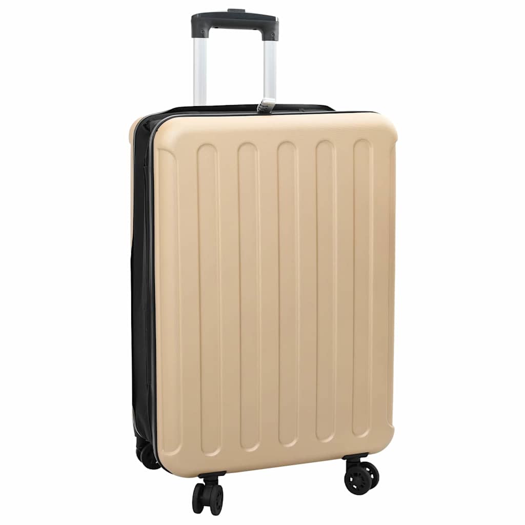 Kuffert med lås champagnefarvet 43 x 27 x 66 cm ABS Plastik
