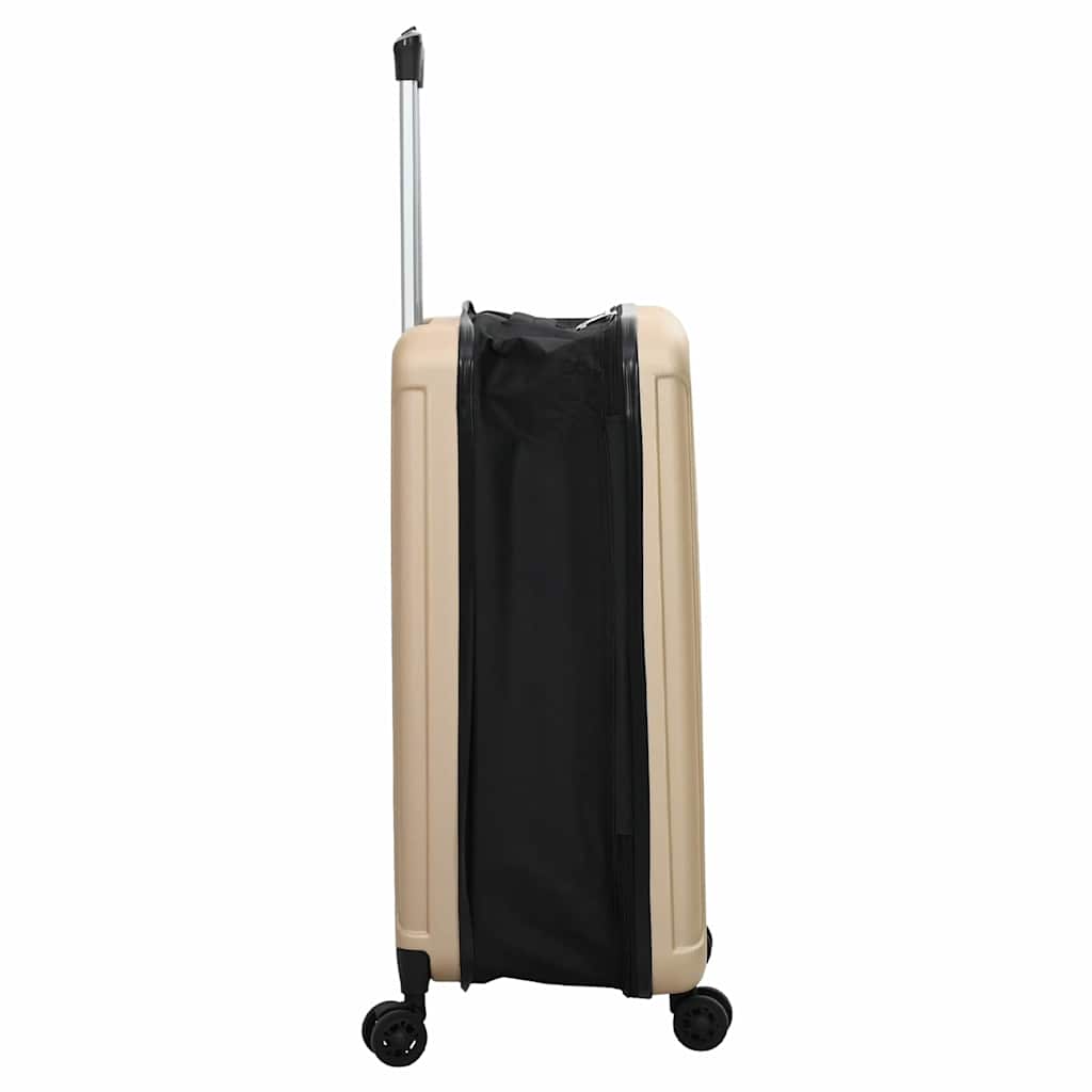 Kuffert med lås champagnefarvet 43 x 27 x 66 cm ABS Plastik