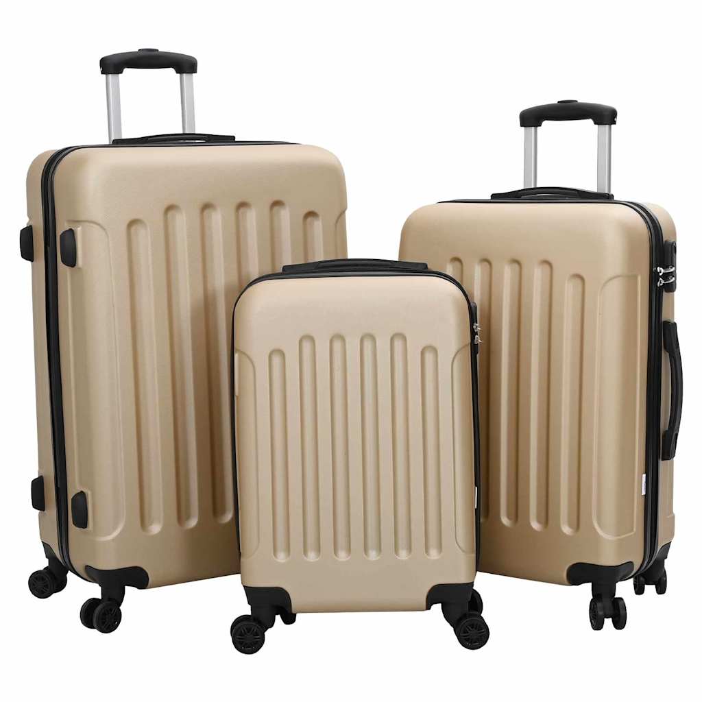 Kuffert 3 stk. champagnefarvet 50 x 31 x 78 cm ABS Plastik