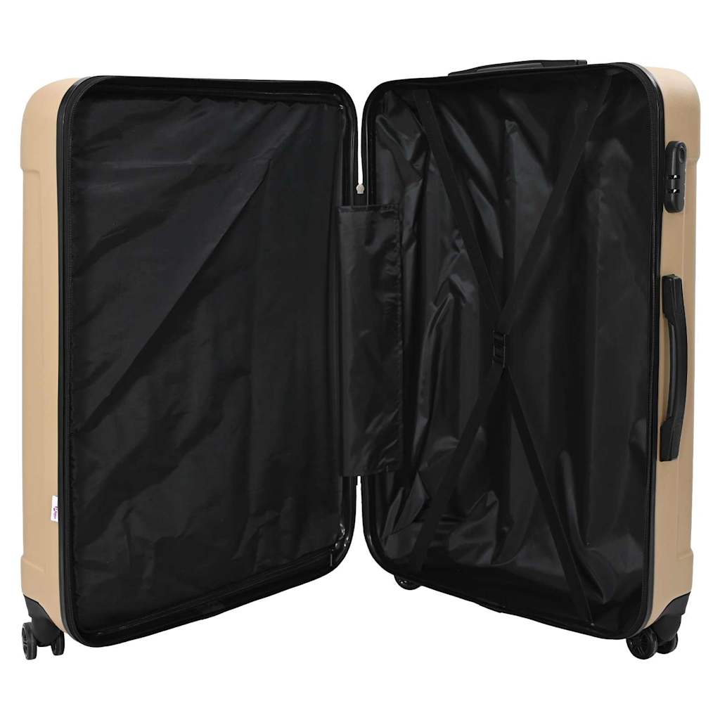 Kuffert 3 stk. champagnefarvet 50 x 31 x 78 cm ABS Plastik