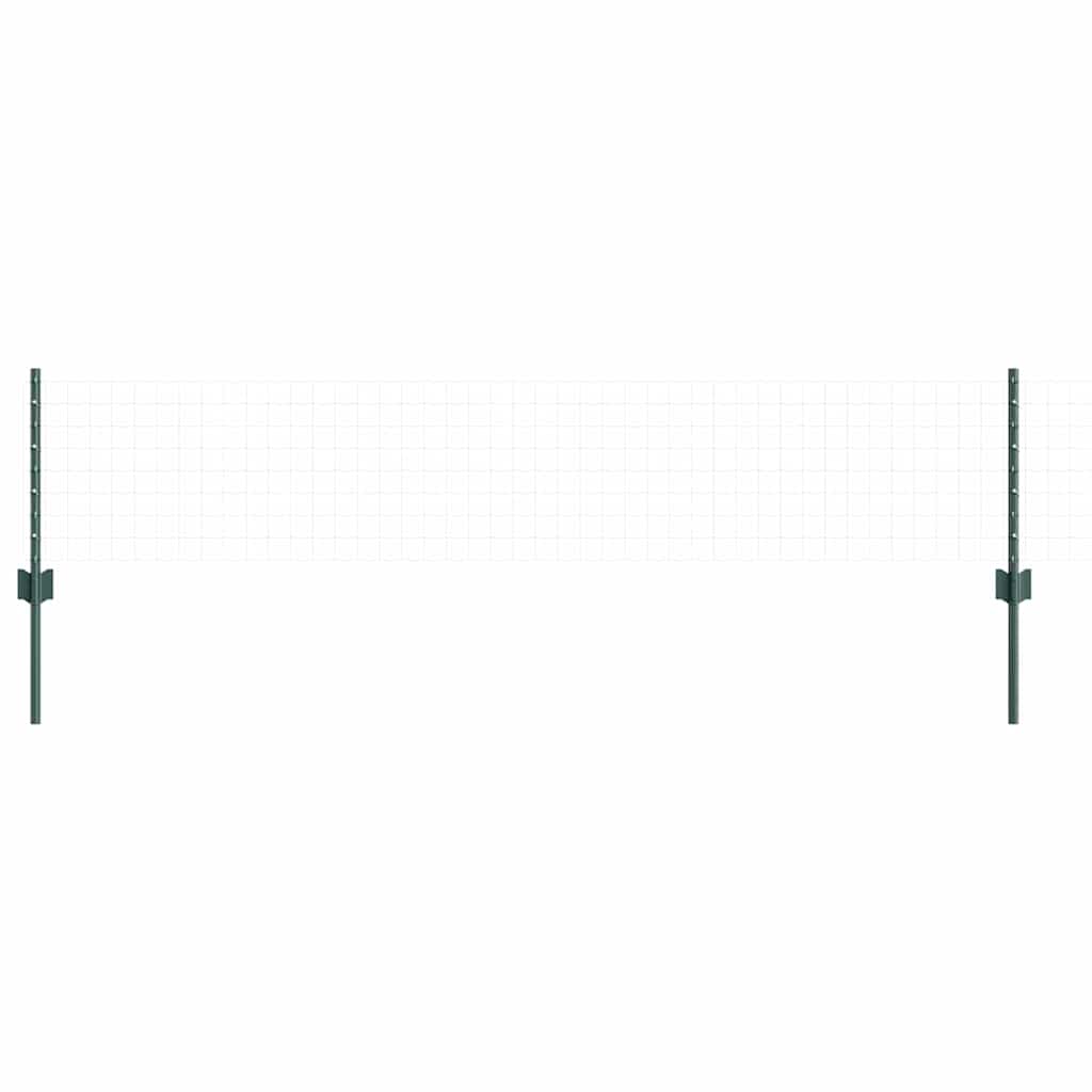 Indlejret hegnspost 5 pcs Grøn 80 cm Pulverlakeret stål