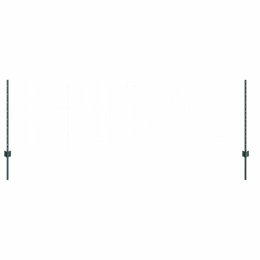 Indlejret hegnspost 11 pcs Grøn 120 cm Pulverlakeret stål