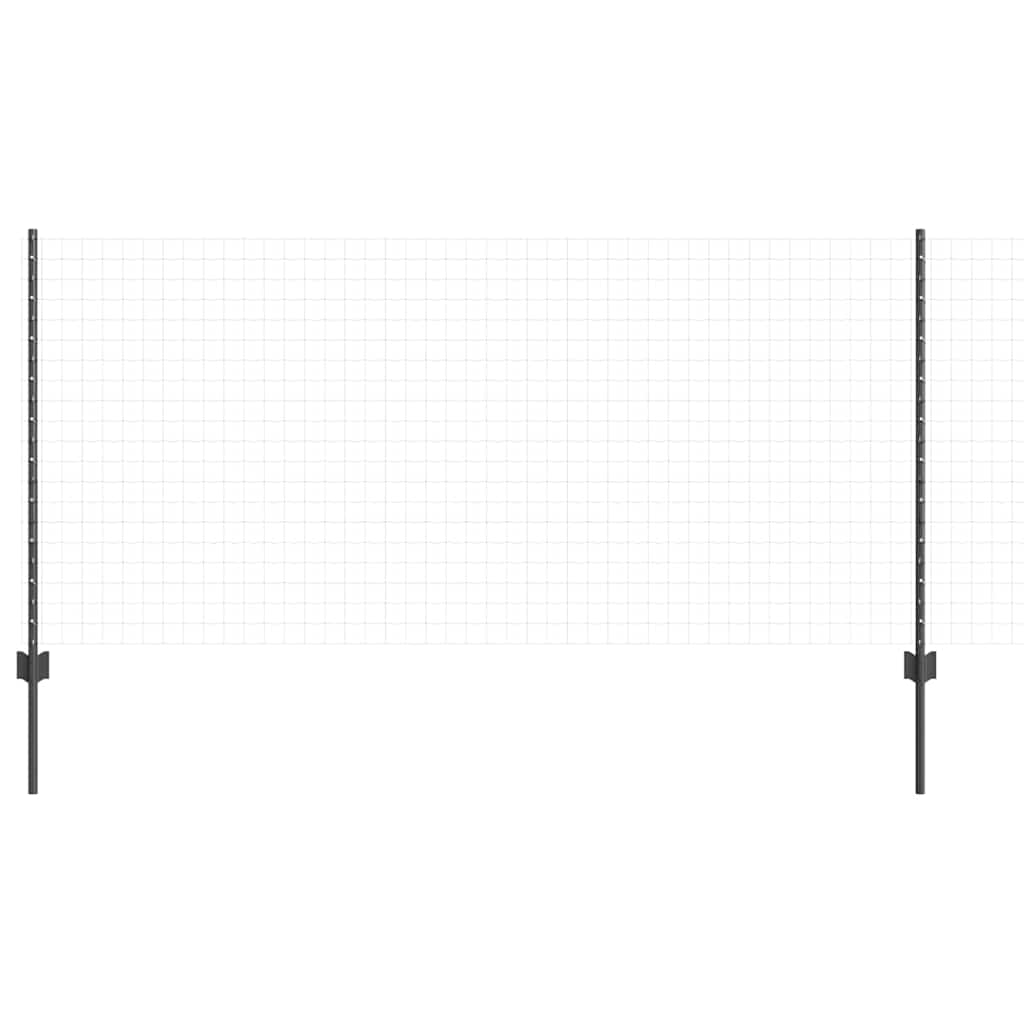 Indlejret hegnspost 11 pcs Grå 140 cm Pulverlakeret stål