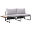Havemøbelsofa med pude Lysegrå 200,5 x 70 x 85,5 cm Stål