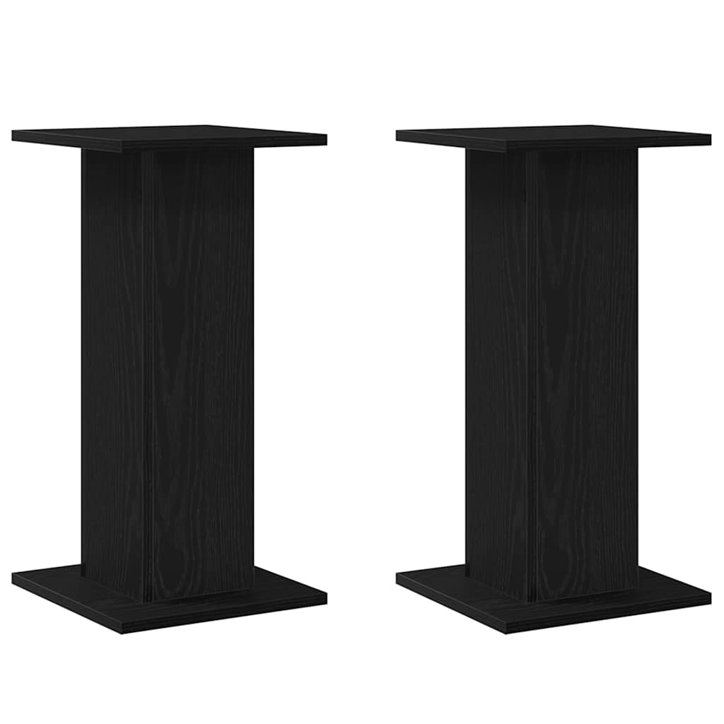 Højtaler Stativer 2 pcs Sort eg 30 x 30 x 60 cm Konstrueret træ