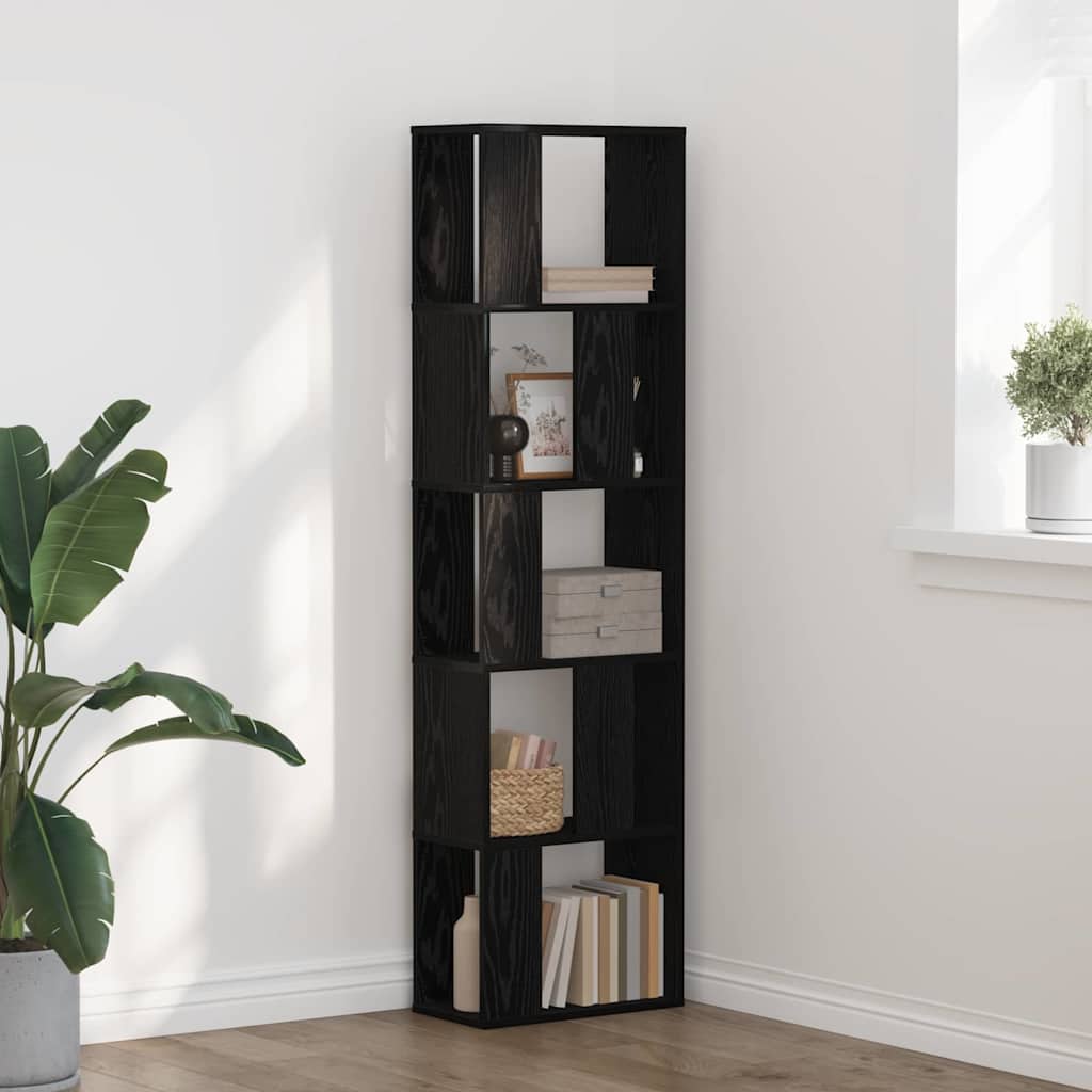 Bogreol Sort eg 45 x 23,5 x 162,5 cm billede