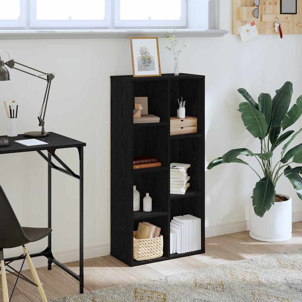 Bogreol 50x25x105 Cm Konstrueret Træ - Sort Eg