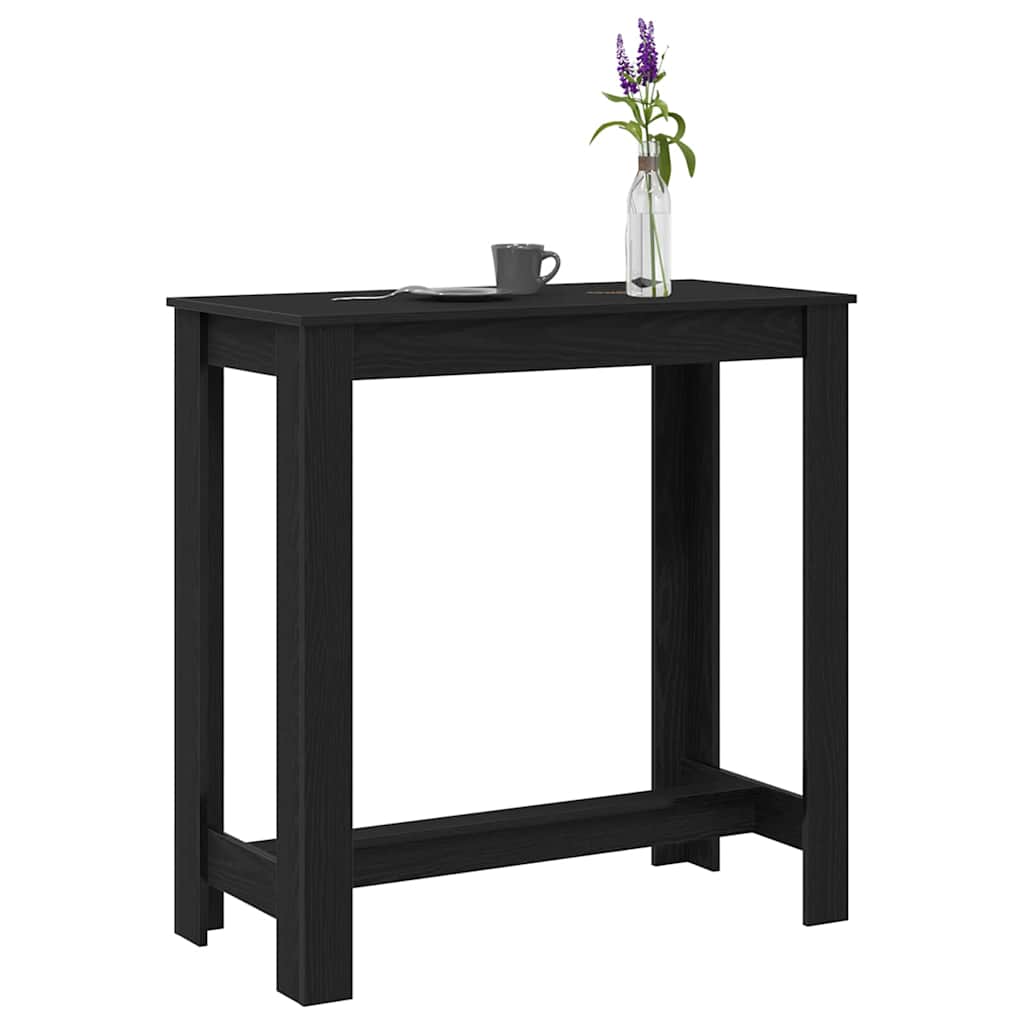 Barbord 102 x 50 x 103.5 cm Konstrueret træ Sort eg Rektangulær