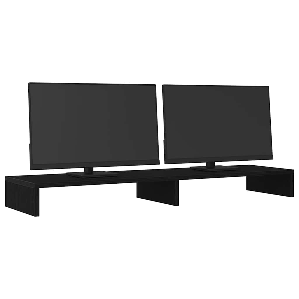 skærmholder 100x27x10 cm konstrueret træ sort egetræsfarve