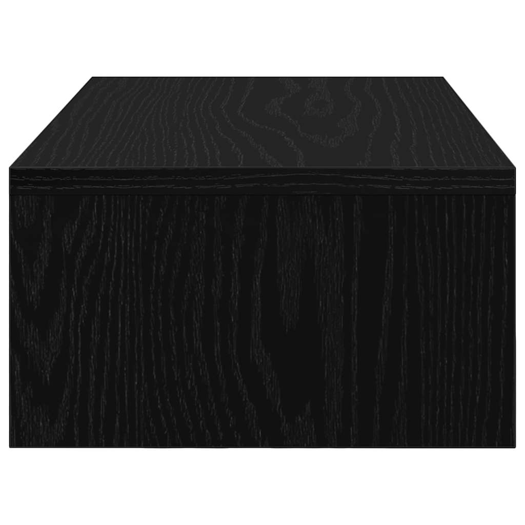 skærmholder med skuffer 50x27x15 cm konstrueret træ sort eg