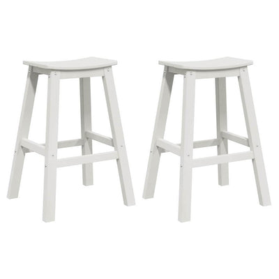 Barbænk 2 pcs Hvid 52 x 43 x 73,5 cm HDPE
