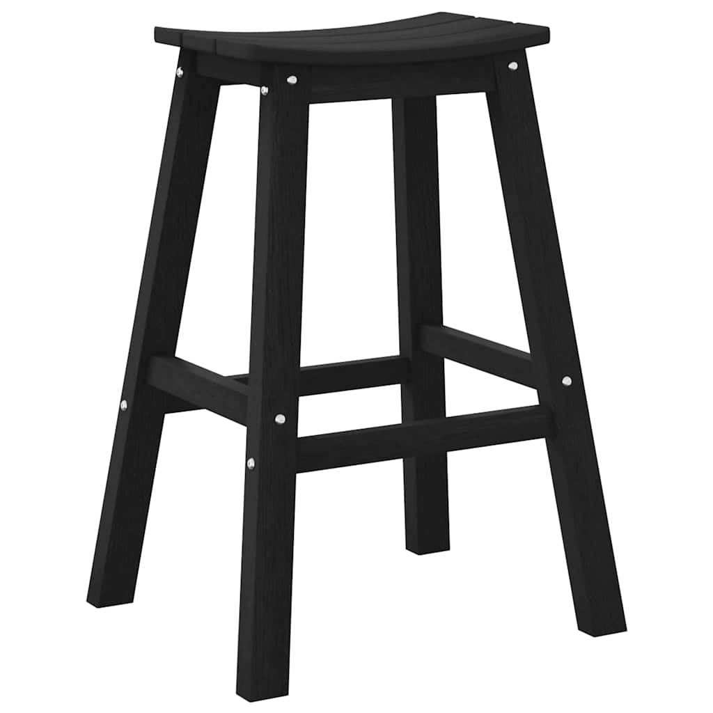 Barbænk 2 pcs Sort 52 x 43 x 73,5 cm HDPE
