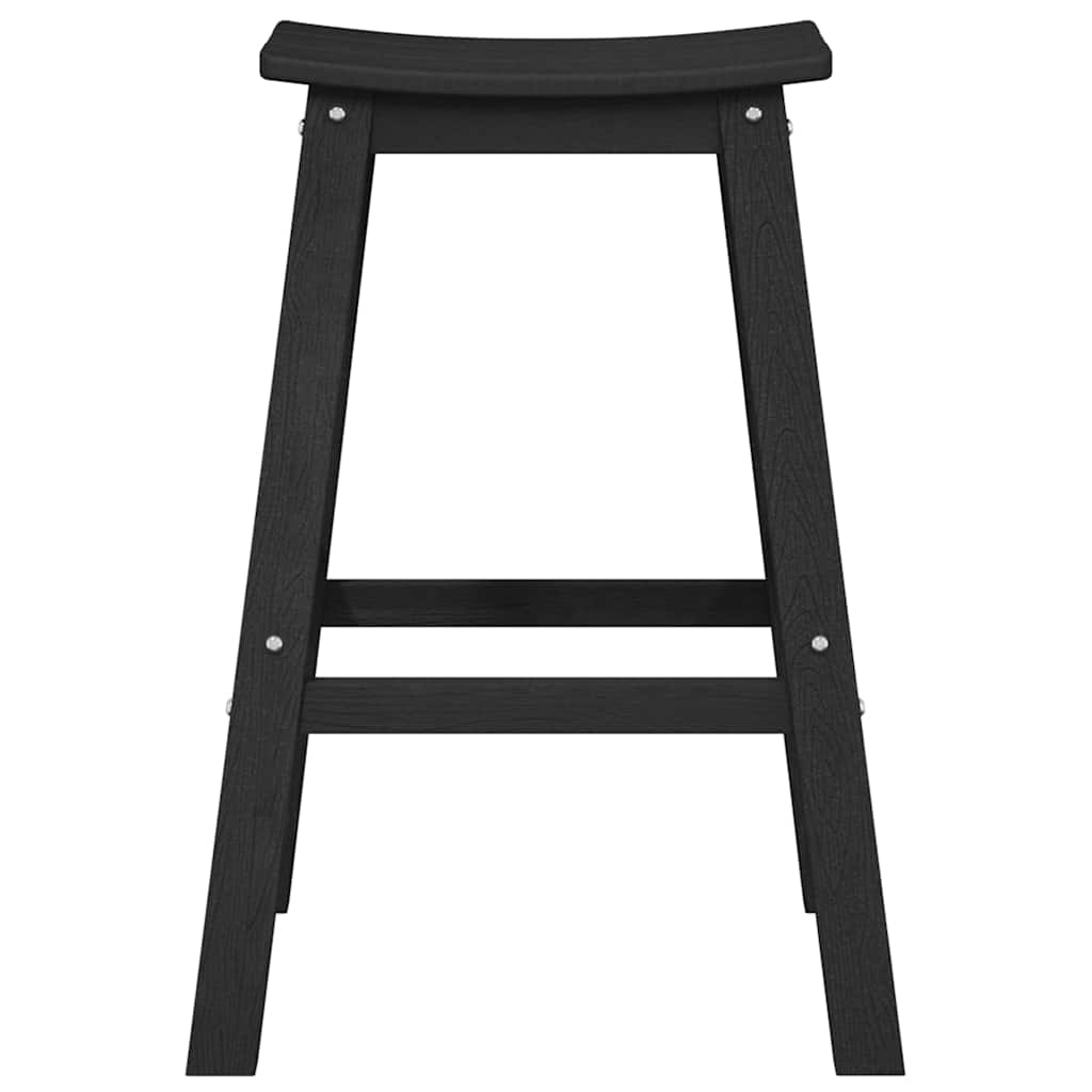 Barbænk 2 pcs Sort 52 x 43 x 73,5 cm HDPE