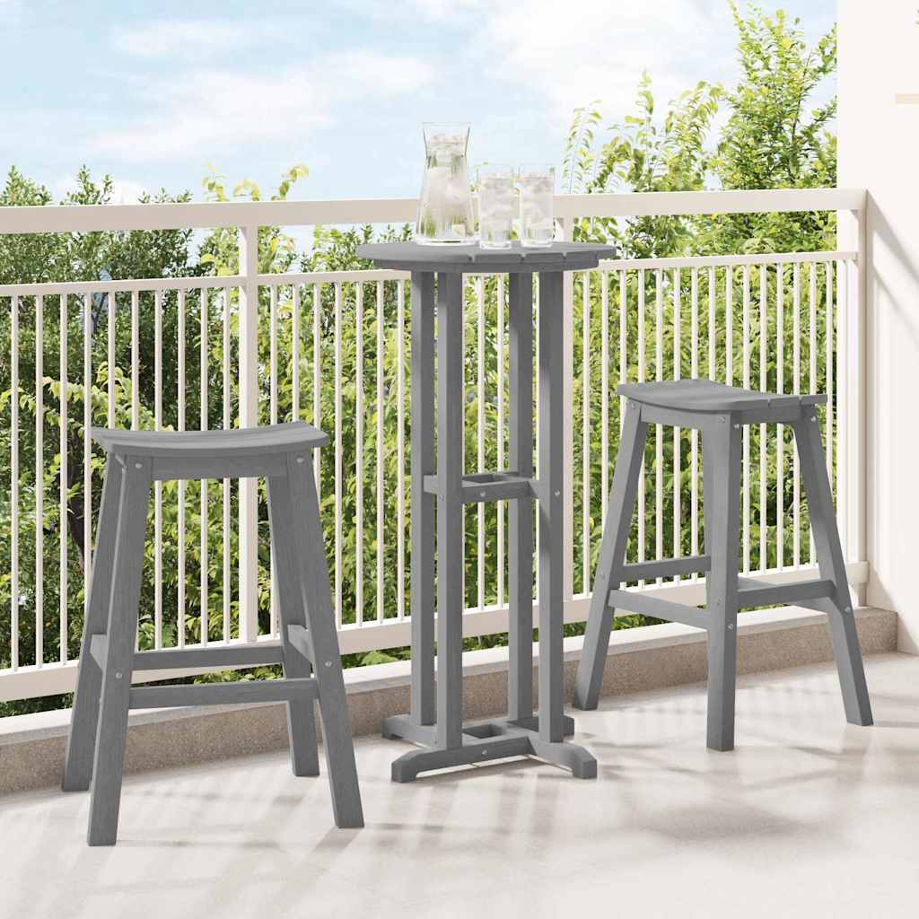 Barbænk 2 pcs Lysegrå 52 x 43 x 73,5 cm HDPE
