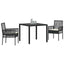 Have Spisebordssæt 3 pcs Sort polyrattan